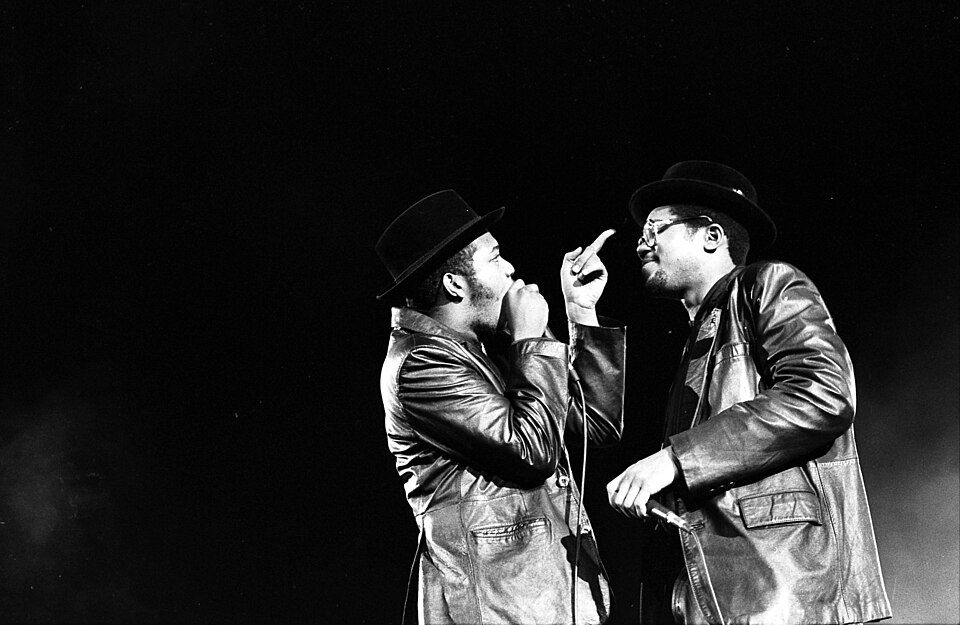 Run-DMC performing in Long Beach, 1984